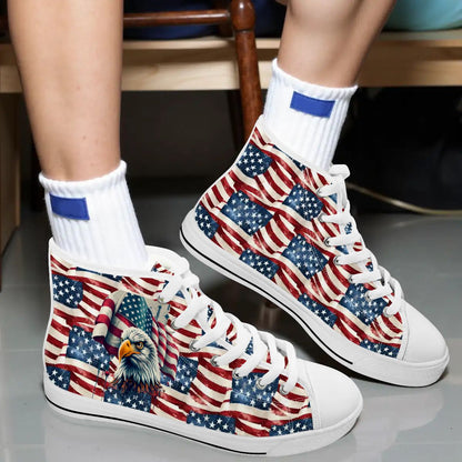 Patriot Eagles, Women's High Top Canvas Shoes