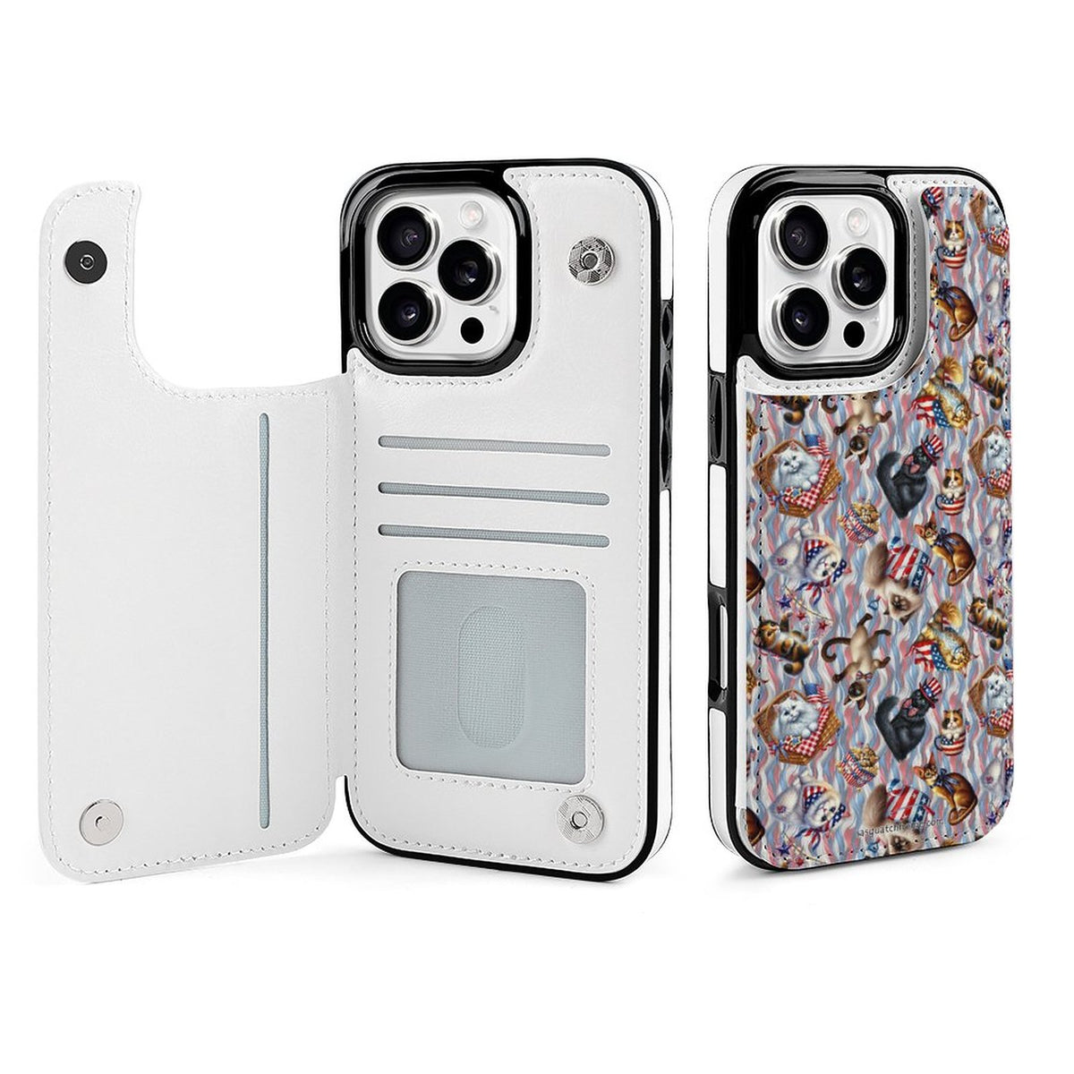 8 Patriot Designs, iPhone 16 Faux Leather Wallet Case