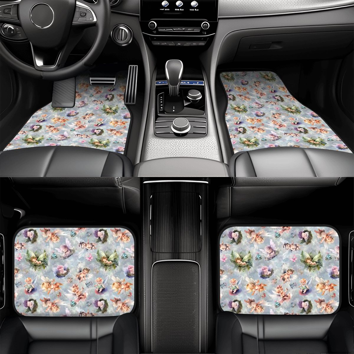 6 Fairy Designs, 4 Piece Auto Floor Mats