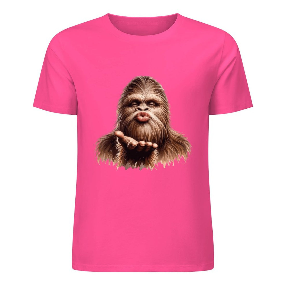 Bigfoot - Sasquatch Blow Kiss Short Sleeve Cotton T-Shirt
