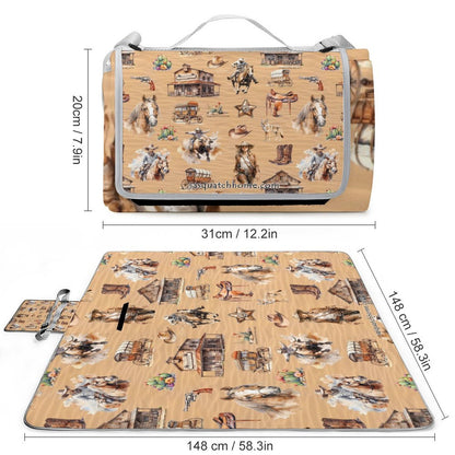 Foldable Zipper Picnic Mat- Blanket 58”x58” w/ Carry Straps