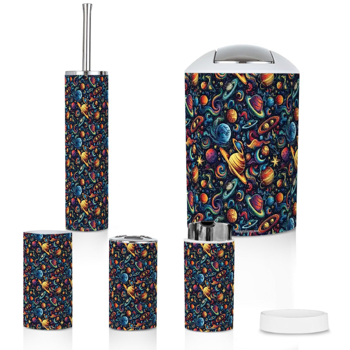 12 Galaxy / Outer Space Designs, 5 Piece Bathroom Décor Set