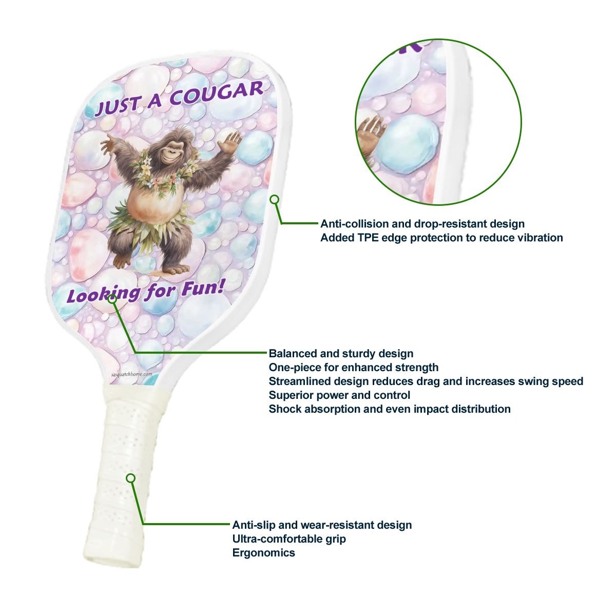 "Just A Cougar,." Pickleball Paddle
