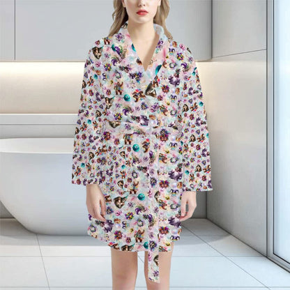 20 Bigfoot Sasquatch Designs, Women’s Bath Robe 33.5” Long