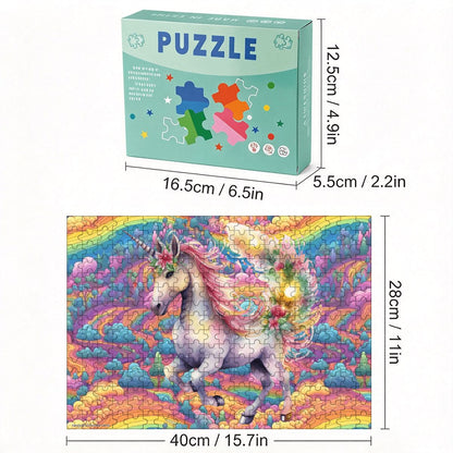Rainbow Unicorn 300pcs Horizontal Wooden Jigsaw Puzzles