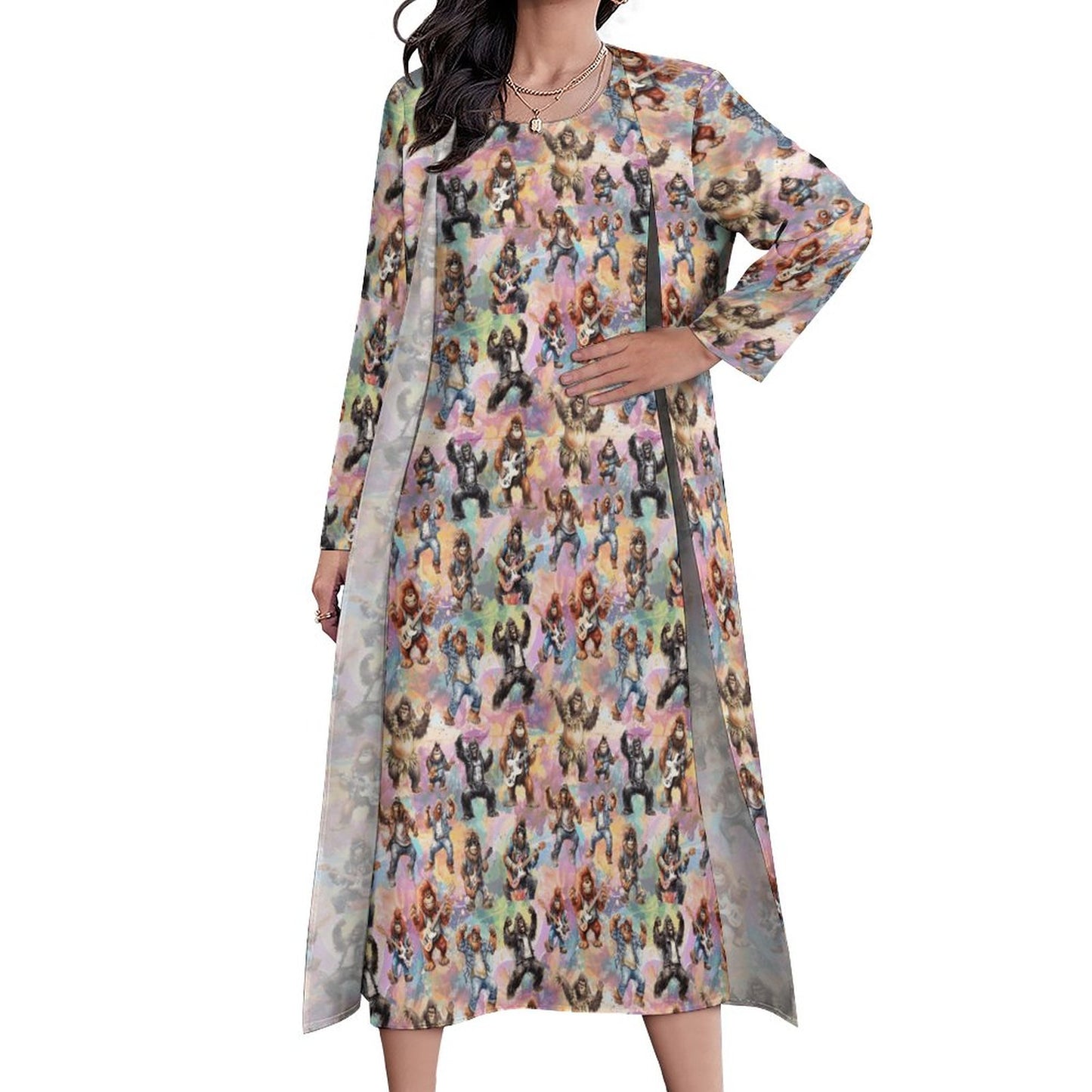 12 More Bigfoot Designs, Women’s Long Dress with Cardigan