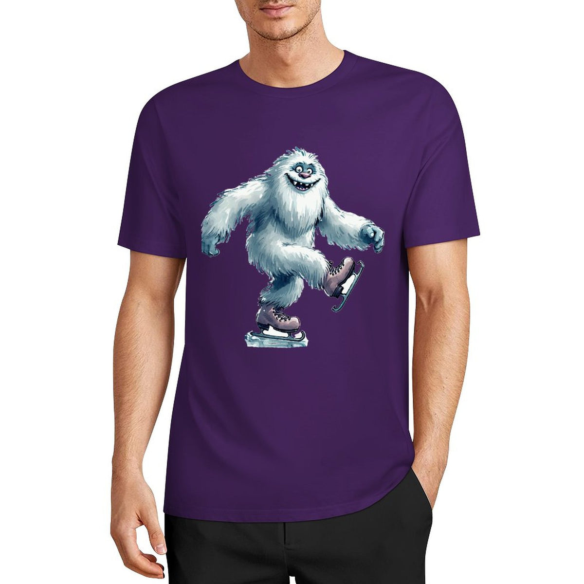 Bigfoot - Sasquatch Yeti Skate, Short Sleeve Cotton T-Shirt