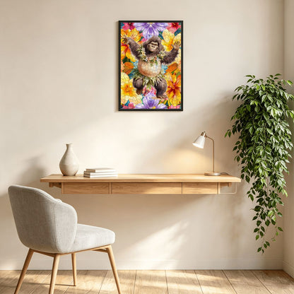 Hawaiian Sasquatch Dancing 300pcs Wooden Vertical Jigsaw Puzzle