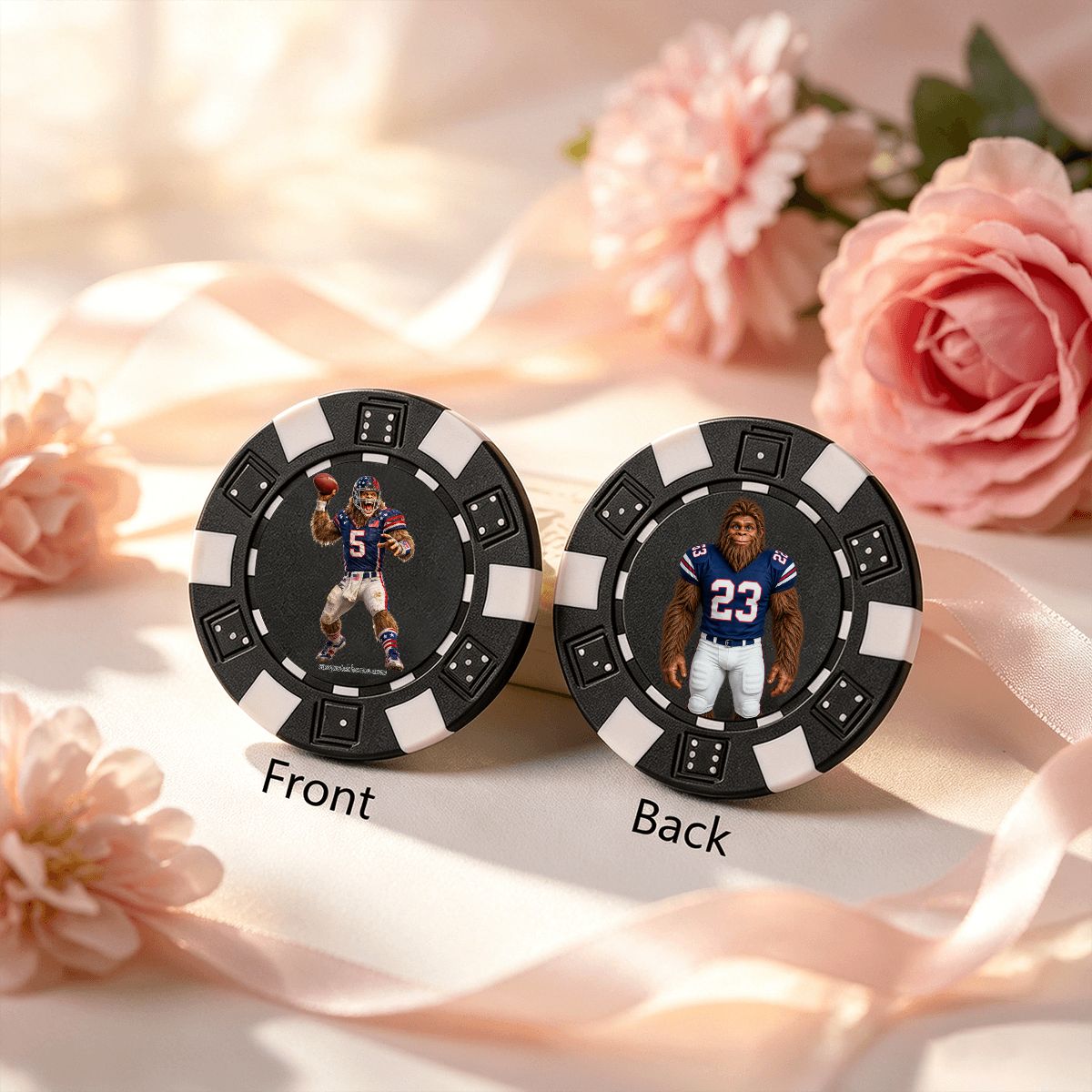 Sasquatch Football 10 Piece Poker Chips Set
