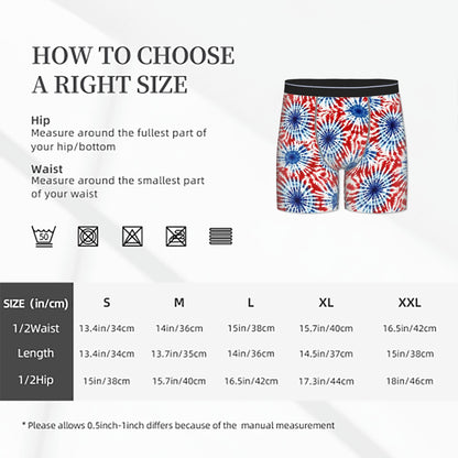 Tie-Dye Themed Men's Silky Polyester Extended Boxer Briefs Underwear