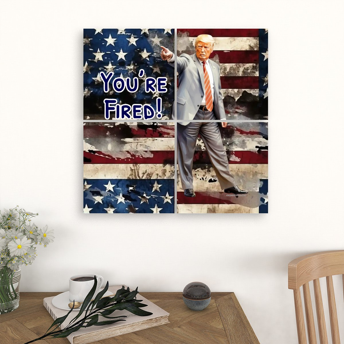 Donald Trump "You're Fired" - 4 Panels Canvas Prints Wall Art (Set A)
