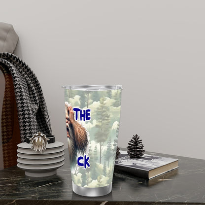 Sasquatch "WTF", Themed 40 oz Travel Coffee Mug with a Straw