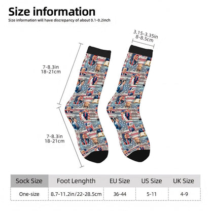 Donald Trump, MAGA, 19 Designs - Polyester Crew Socks, MAGA Socks, Patriotic Socks, Ankle Socks