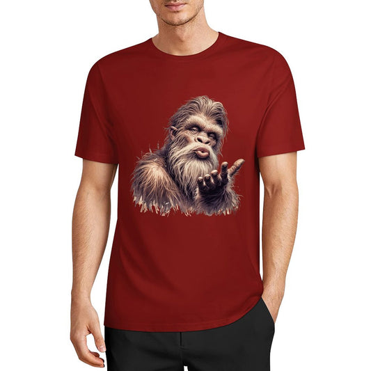 Bigfoot - Sasquatch Blowing Kiss Short Sleeve Cotton T-Shirt