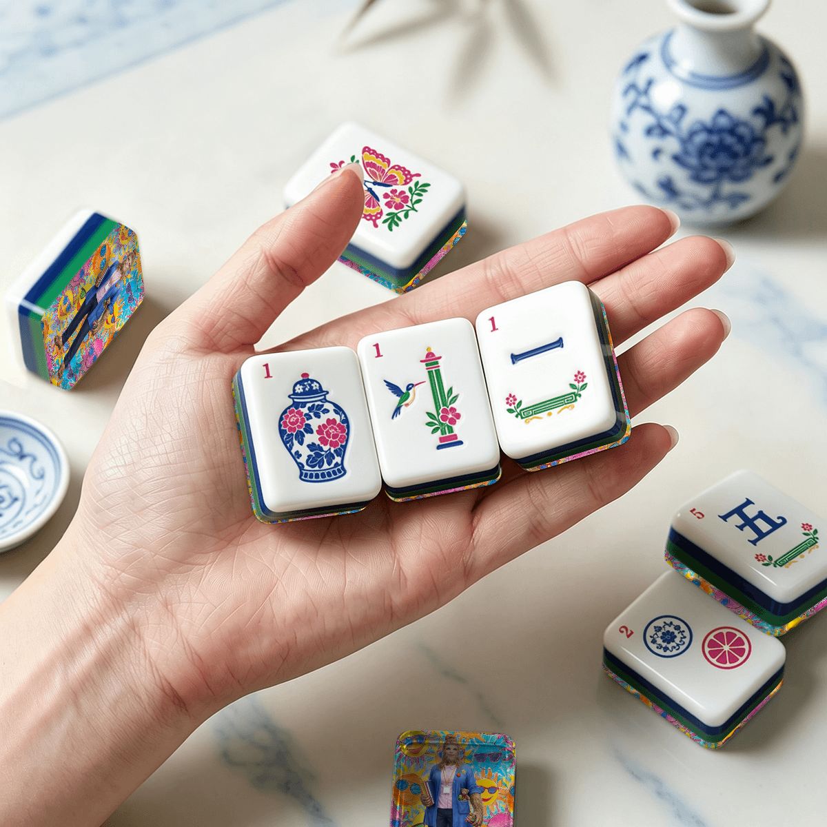 Teacher Sasquatch Chinoiserie Chic American Mahjong Tiles