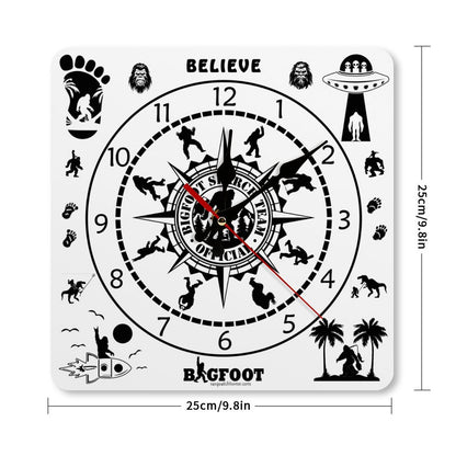 Bigfoot Sasquatch Square Wall Clock- Made in USA