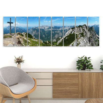 Mountainous Scenery - 8 Panels Canvas Prints Wall Art