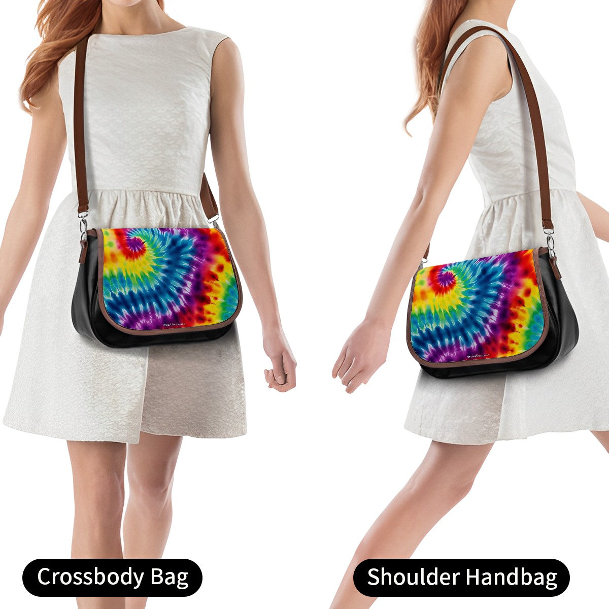 19 Tie Dye Designs, Leather Shoulder Bag / Purse