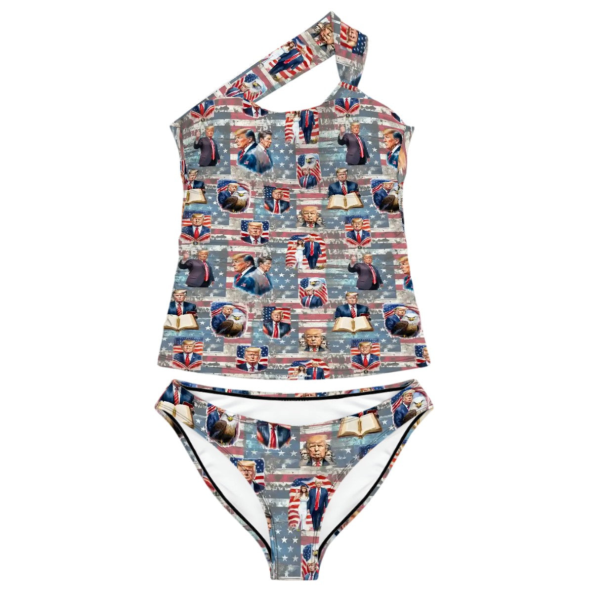 20 Donald Trump Designs, Women One-Shoulder Tankini, Two Piece