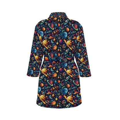12 BEAUTIFUL Outer Space Designs, Women’s Bath Robe 33.5” Long