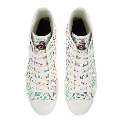 Dancing Bigfoot Sasquatch, Women's High Top Canvas Shoes