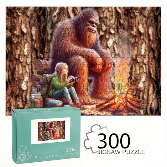 Sasquatch & Girl by Fier 300pcs Horizontal Wooden Jigsaw Puzzles