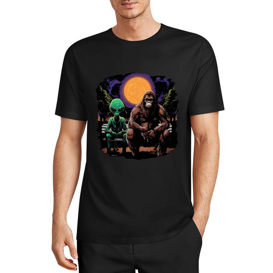 Bigfoot - Sasquatch & Alien Short Sleeve Cotton T-Shirt