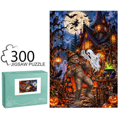 Bigfoot Halloween 300pcs Wooden Vertical Jigsaw Puzzle