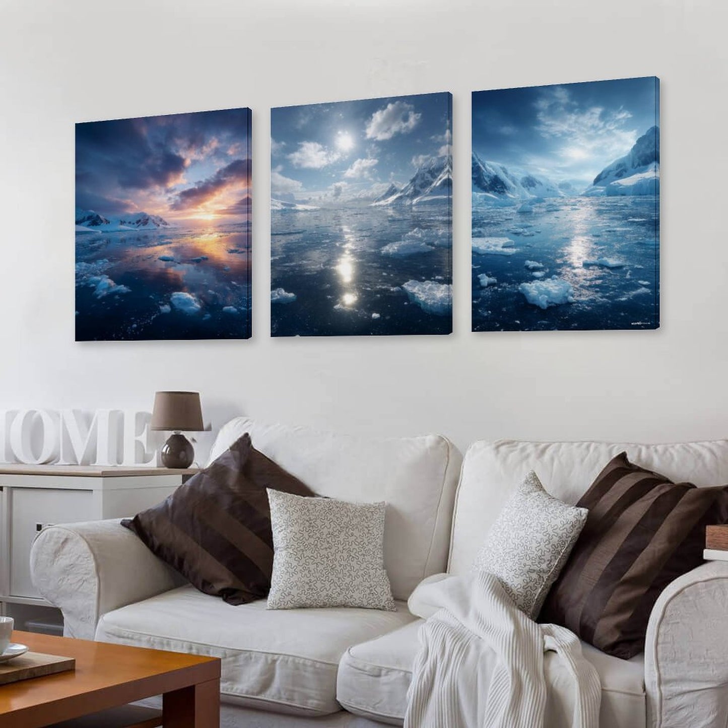Arctic Beauty Canvas Wall Art - 12”x 16” or 18”x24” (x 3) - Made In USA