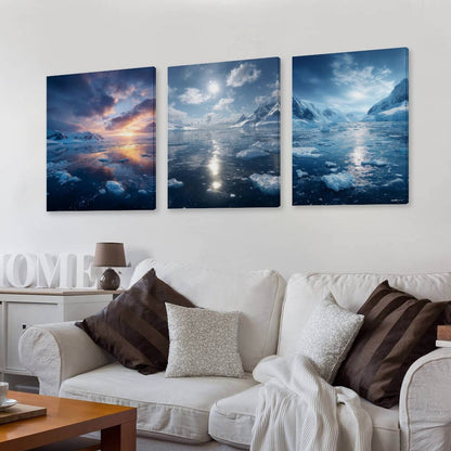 Arctic Beauty Canvas Wall Art - 12”x 16” or 18”x24” (x 3) - Made In USA
