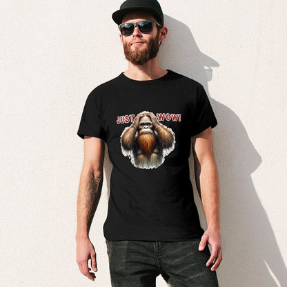 Sasquatch / Bigfoot "just Wow", Cotton Short Sleeve T-shirt