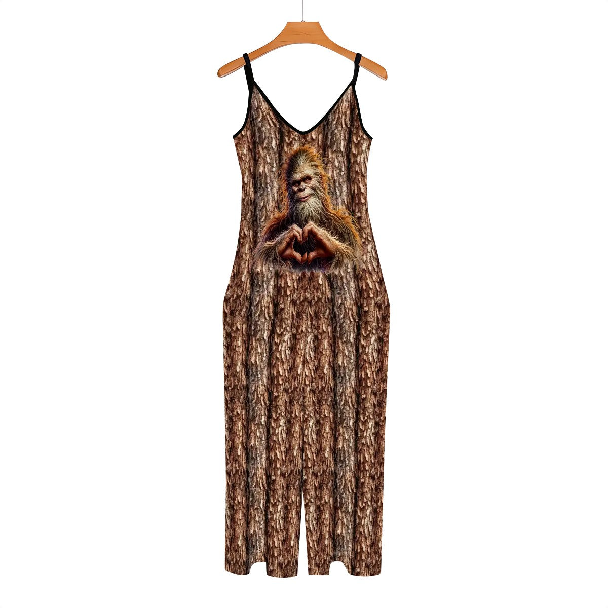 Bigfoot / Sasquatch Heart Hands, Casual Jumpsuits for Women