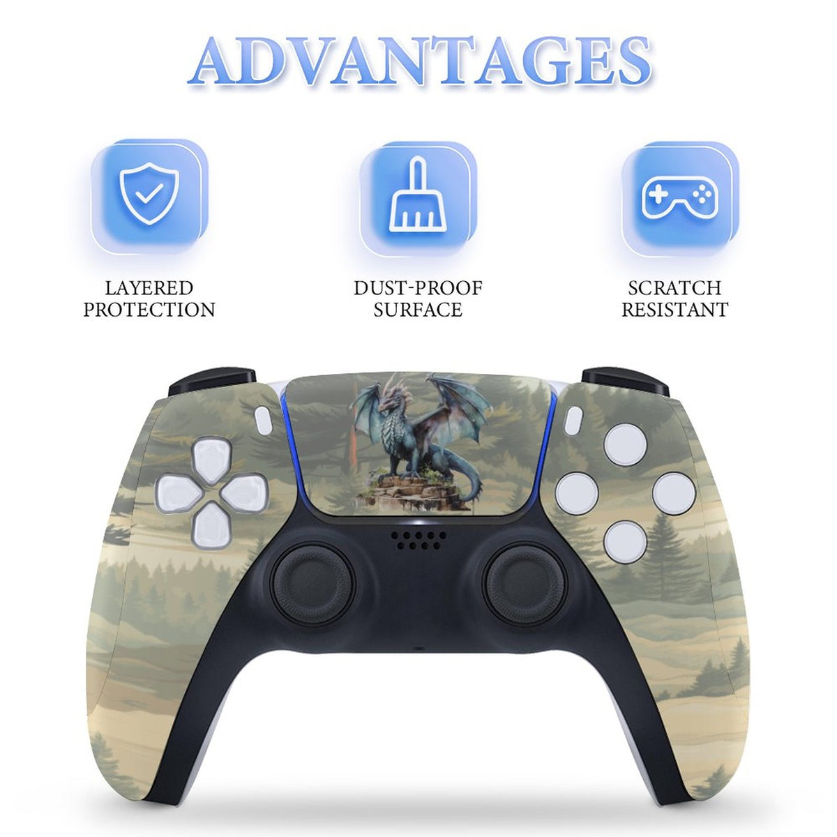 Forest Dragon Sticker for PS5 Slim Controller Console