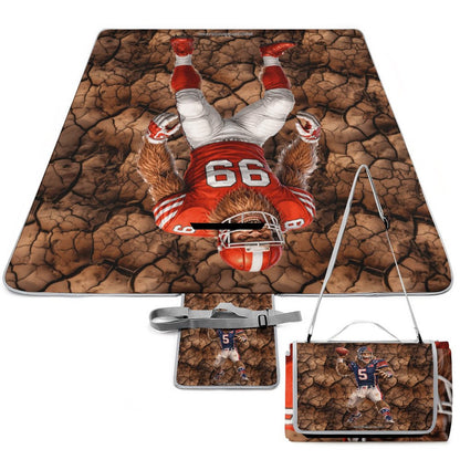 Foldable Zipper Picnic Mat- Blanket 58”x58” w/ Carry Straps