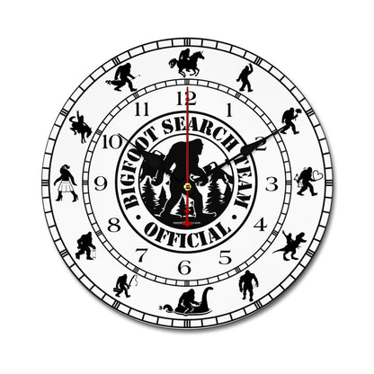 Bigfoot Sasquatch 2 Round Wooden Wall Clock - Made in USA