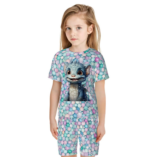 Pajama Sets for Kids Crew Neck Short Sleeve