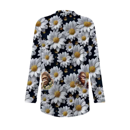 12 Beautiful Flower Designs, Women's Long-Sleeved Cardigan