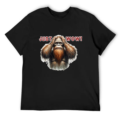 Sasquatch / Bigfoot "just Wow", Cotton Short Sleeve T-shirt