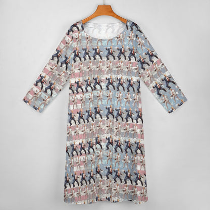 10 Donald Trump Designs, Women’s Long Dress with Cardigan