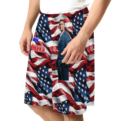 Charlie Kirk Memorial, Men’s Polyester, pocketed, pajama Shorts