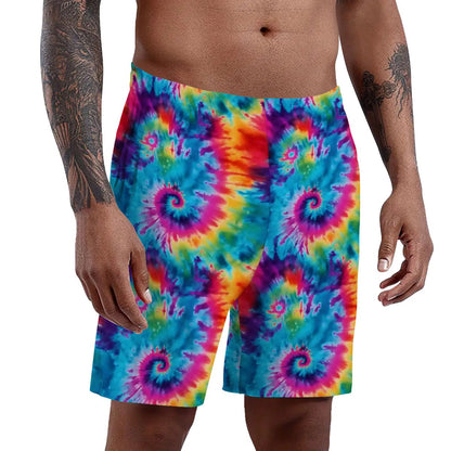 10 New Tie Dye Designs, Men’s Polyester, pocketed, pajama Shorts