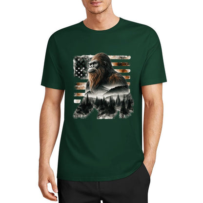Bigfoot - Sasquatch Scenery Short Sleeve Cotton T-Shirt