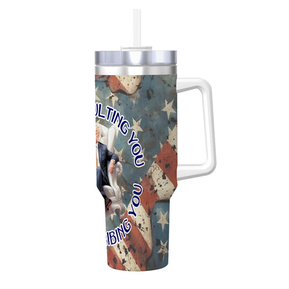 Trump "I'm Describing You" Themed 40 oz Travel Coffee Mug with a Straw