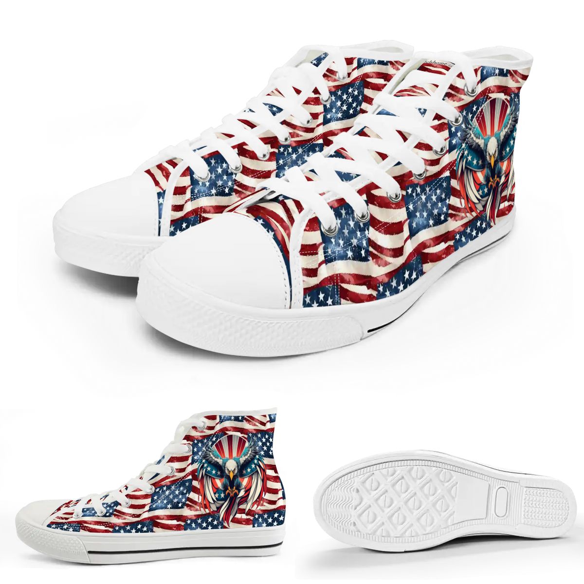 Patriot Eagles, Women's High Top Canvas Shoes