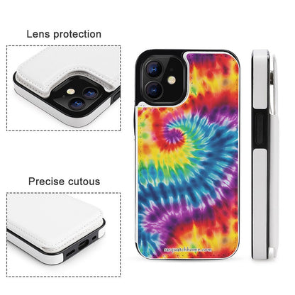 iPhone 12 Series Cell / Mobile phone Flip wallet case - 19 Tie Dye Designs