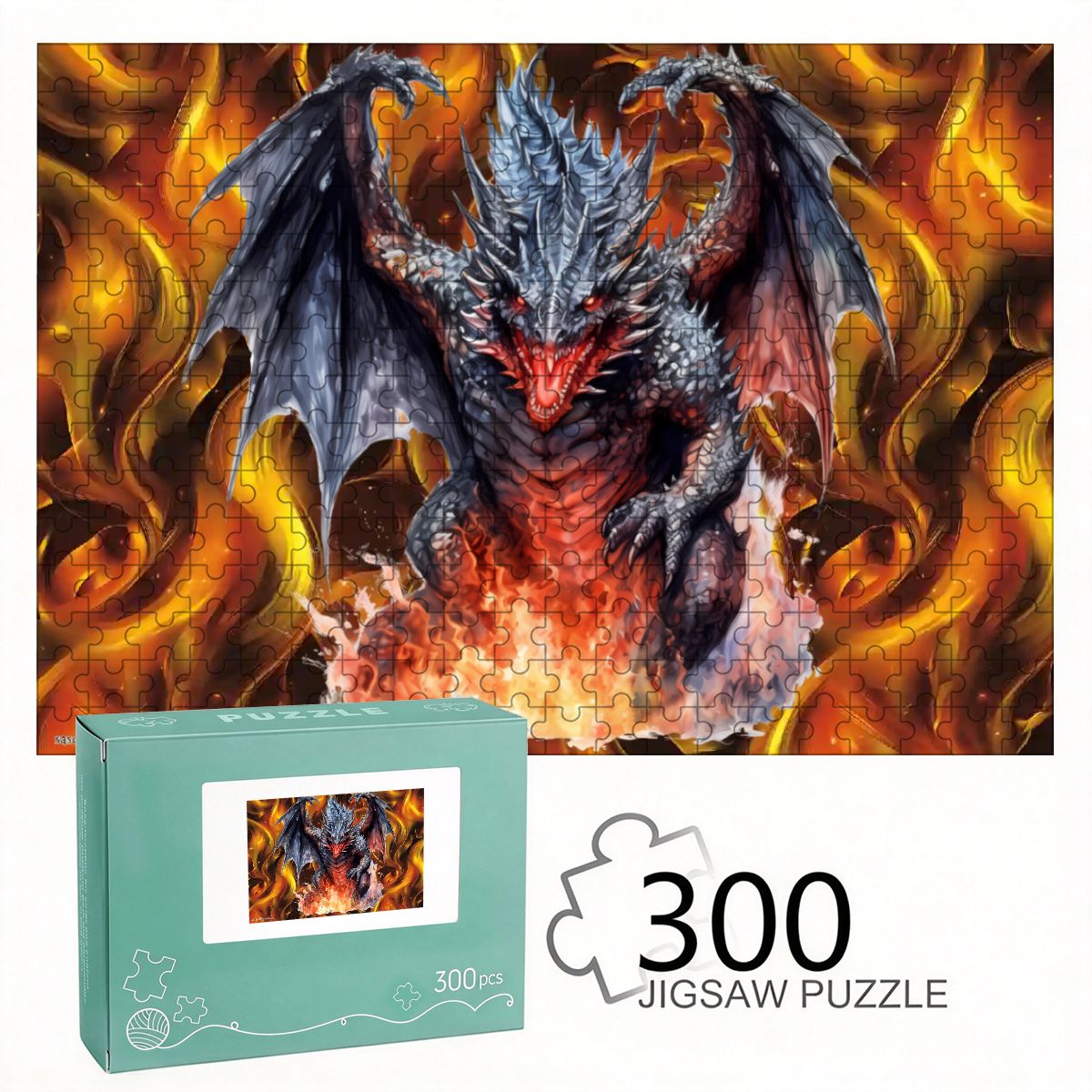 Dragon Fire 300pcs Horizontal Wooden Jigsaw Puzzles