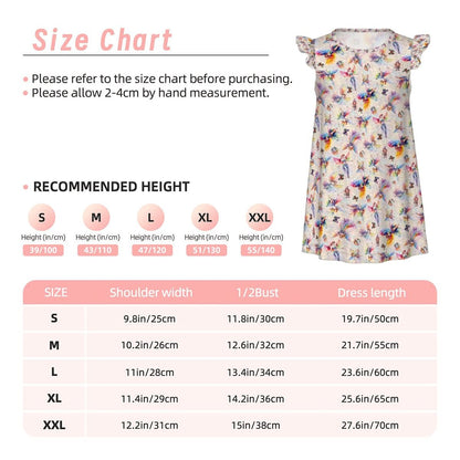 6 Pretty Fairy Designs, Girl's Flutter Sleeve Nightgown