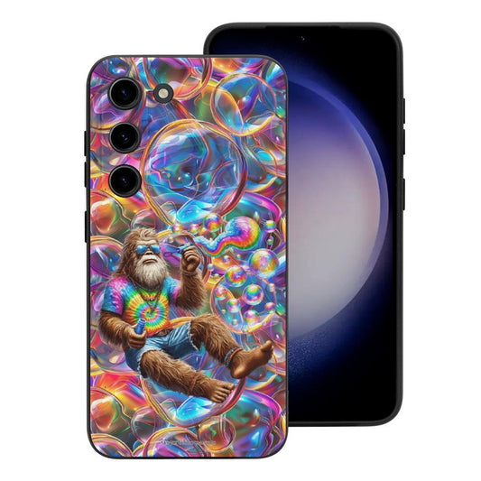 Hippie Bigfoot  / Sasquatch Blowing Bubbles, Samsung S23 Series TPU Cell Phone Case
