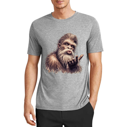 Bigfoot - Sasquatch Blowing Kiss Short Sleeve Cotton T-Shirt