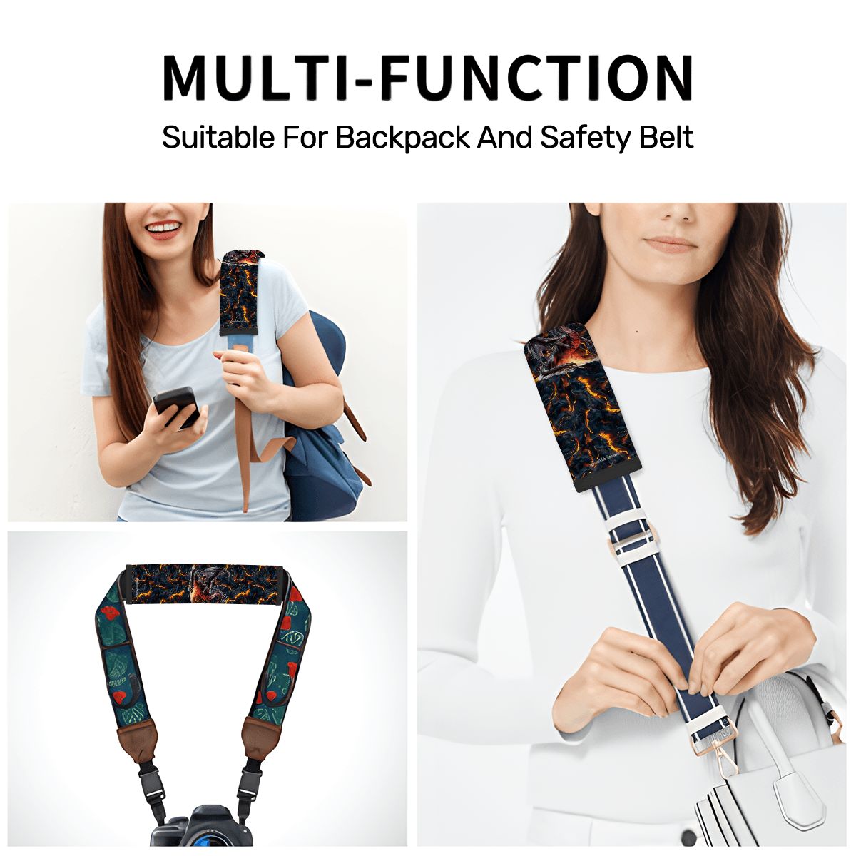 Fire Dragon, Seat Belt Cover Pad For Adults 2 Pcs
